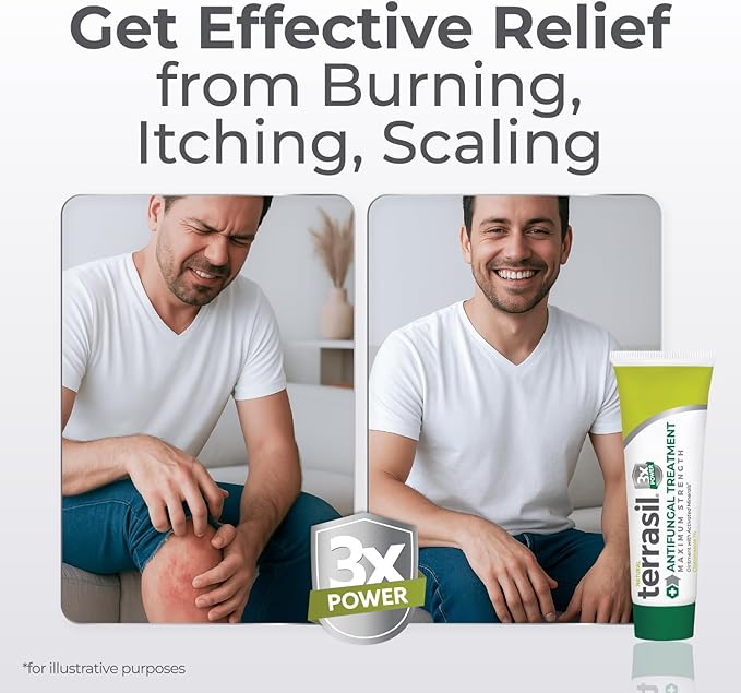 terrasil Clotrimazole Antifungal Cream, Relief for Fungal Yeast Infections, Jock Itch, Athletes Foot, Ringworm for Men & Women, Clinically Proven Treatment of Skin Fungus. FSA-HSA Eligible (1.7oz)