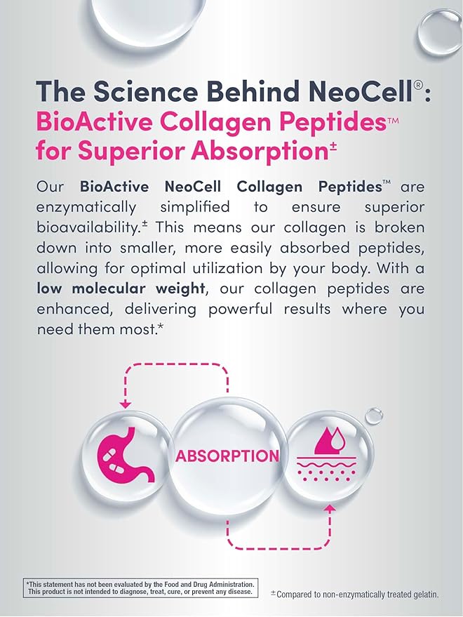 NeoCell Super Collagen Powder, Collagen Plus includes Vitamin C & Hyaluronic Acid, Promotes Healthy Hair, Beautiful Skin, & Nail Support, Collagen Type 1 & 3, 12g Collagen per Serving, 20.6 Oz