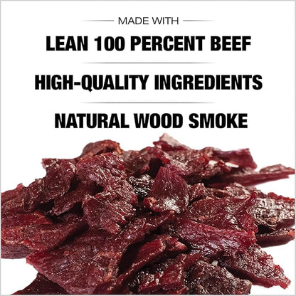 Old Trapper Beef Jerky, Old-Fashioned 8 Ounce Bag, Tender Meat Snacks for Lunches or Between Meals, 11 Grams of Protein, Zero Grams of Fat, and 70 Calories per Serving (Pack of One)