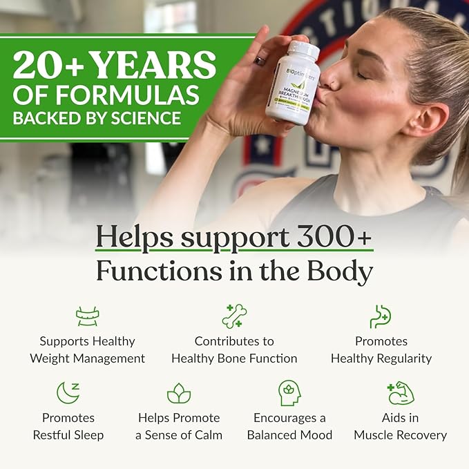 BIOptimizers Magnesium Breakthrough Supplement with 500mg - 7 Forms of Magnesium: Glycinate, Malate, Citrate, and More - Natural Support for Sleep and Cognitive Function -90 Capsules- Calming Vitamins
