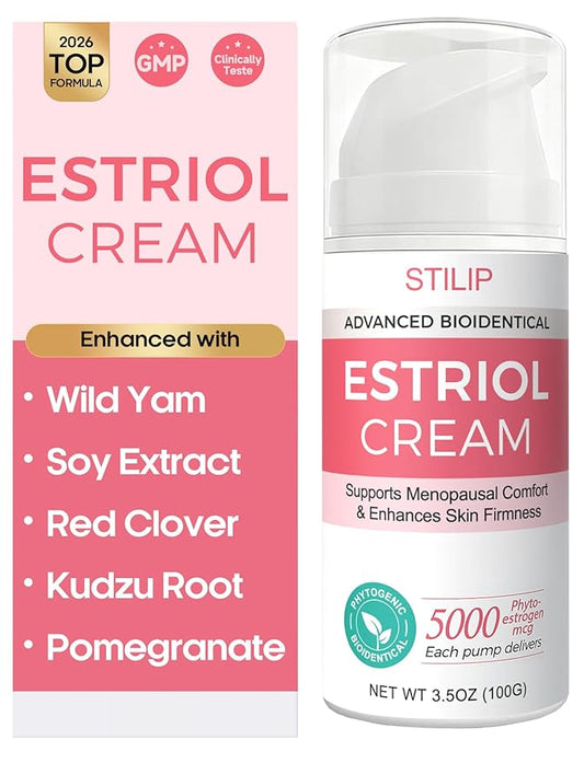 Estrogen Cream for Women–Estriol Cream for Women Menopause Support, Hydrating Phytoestrogen Moisturizer with Pueraria Mirifica & Soy Isoflavones, Firms Skin and Hormone Balance, 3.5 oz