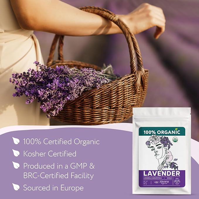 Super Value Pack 5 LB - Organic Food Grade Lavender Buds – Lavender Tea Bulk - Lavandula Angustifolia - Edible Lavander for Drinks, Cooking & Baking