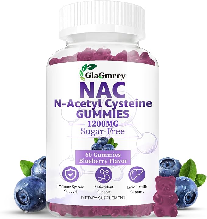 Sugar Free NAC Gummies for Kids & Adults, NAC Supplement N Acetyl Cysteine with Selenium Zinc Vitamin C & E, NAC 600mg Per Gummy, Support Liver Health, Antioxidant, Immune System, 60 Count