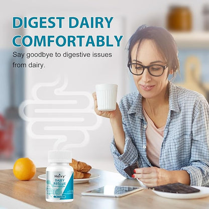 Heivy Pure Lactase Enzyme 9000 FCC Dairy Relief Fast Acting Supplement, Lactose Intolerance Pills 90 Count (Pack of 1)