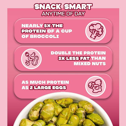 Where You Bean Edamame Beans Snack (Himalayan Salt) - Crunchy and Dry Roasted Edamame Beans - High Protein Snacks, Keto and Vegan Healthy Snacks for Adults & Low Carb Asian Snack 0.9 oz (Pack of 8)
