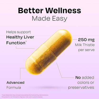 Auric Milk Thistle ++ 60 Capsules | Elite Formula | Daily Wellness Support | Veg Capsules | Gluten-Free | Additive-Free | Plant-Based| 500 mg Actives per Serve