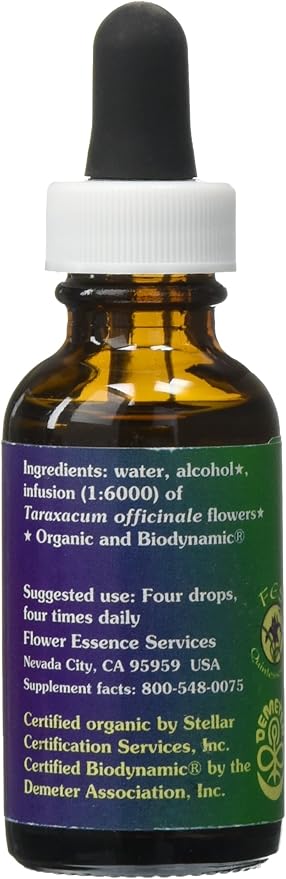 Flower Essence Services Dropper Herbal Supplements, Dandelion, 1 Ounce