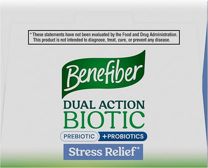 Benefiber Dual Action Biotic Plus Stress Relief, 18 Count Stick Packs