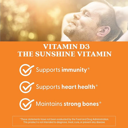 Doctor's Best Vitamin D3 5000 IU Softgels for Men & Women - Vitamin D Supplement for Immune System & Heart Health Support, 125 mcg per Serving, VIT D 3, Non GMO, Gluten Free, Soy Free - 360 Softgels