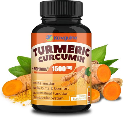 Turmeric Curcumin Supplement with Black Pepper – 1650mg Organic Turmeric Capsules, 95% Curcuminoids, Turmeric for Joint Support, Anti Inflammatory Supplement for Men & Women, 60 Veggie Capsules