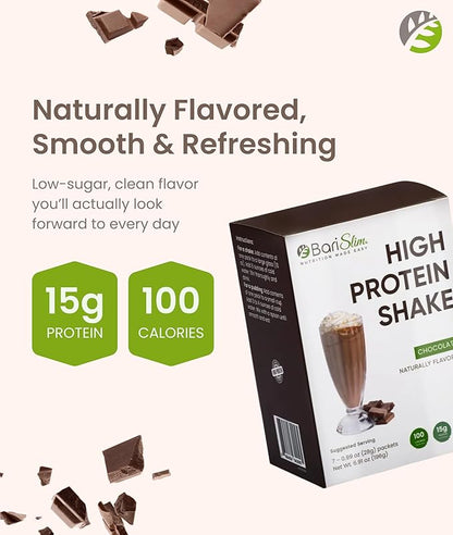 BariSlim High Protein Shake - Delicious & Nutritious Meal Replacement Shake - Low Sugar & Carb - Formulated for Bariatric Patients & Post-Weight Loss Surgery Support | Chocolate Shake (9 oz)