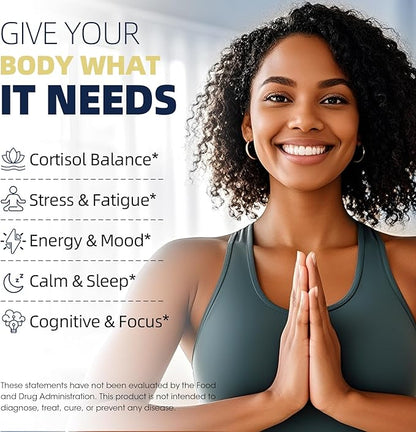Cortisol Supplements for Women & Men,High Cortisol Reducer, Manager, Detox, Lower and Control,with Magnesium, Ashwagandha,Rhodiola, L-Theanine for Mood,Focus,Sleep