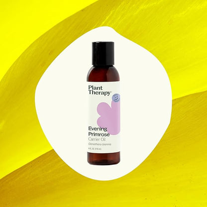 Plant Therapy Evening Primrose Carrier Oil 4 oz Base Oil for Aromatherapy, Essential Oil or Massage use