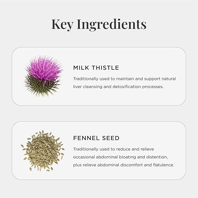 JSHealth Detox + Debloat. Bloating Relief for Women with Milk Thistle, Turmeric, and Fennel. Liver Health and Gut Support. Nutritionist-Formulated (60 Tablets)