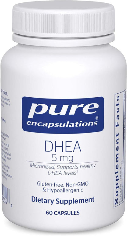 Pure Encapsulations DHEA 5 mg - Immune Support & Hormones Balance* - Micronized DHEA - Gluten Free & Vegan - 60 Capsules