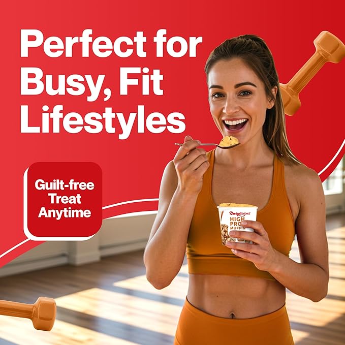 Bootylicious | 25g Protein Muffin | Best Sellers | Low Carb, 16g-18g Fiber, Low Glycimic Index, Low Sugar, 2.32-2.75oz Cup, 12-Pack