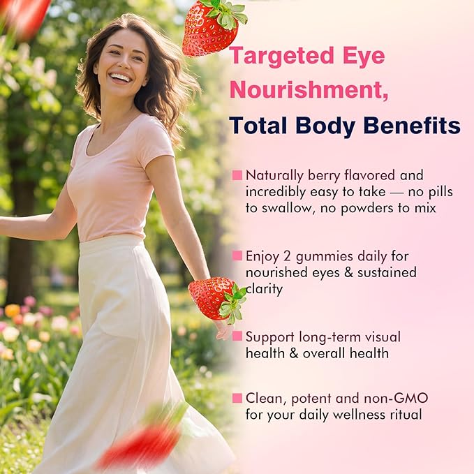 2 Pack AREDS 2 +Advanced Formula for Macular Health,22-in-1 Eye Vitamin & MineralSupplement w. Zeaxanthin, Zinc &Vitamin C, 60 Chewable Gummies