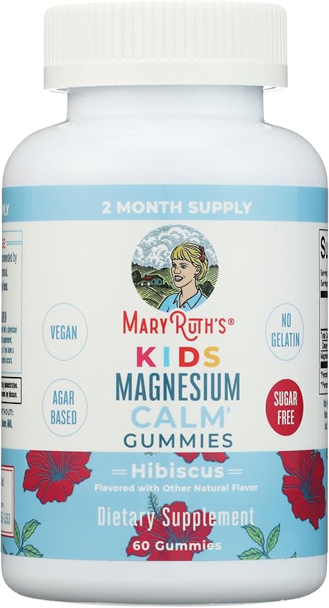 Kids Magnesium Citrate Gummies by MaryRuth's | 2 Month Supply | Sugar Free | Calm Magnesium Gummies for Kids 2+ | Bone Health | Calcium Absorption | Essential Mineral | Vegan | 60 Count