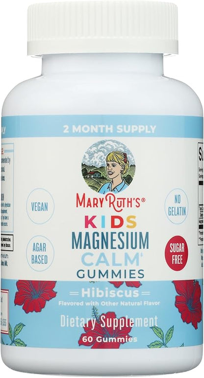 Kids Magnesium Citrate Gummies by MaryRuth's | 2 Month Supply | Sugar Free | Calm Magnesium Gummies for Kids 2+ | Bone Health | Calcium Absorption | Essential Mineral | Vegan | 60 Count