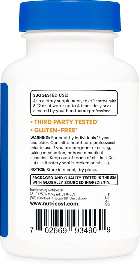 Nutricost Garlic 1000mg, 240 Softgels (3 Bottles) - Odorless, Premium Gluten Free Supplement