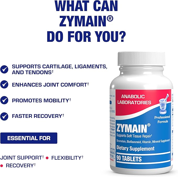 Cartilage Ligament and Tendon Supplement - Clinical Restorative Joint Support Formula with Bovine Cartilage Minerals and Proteolytic Enzymes for Enhanced Comfort Mobility Zymain 90 Support