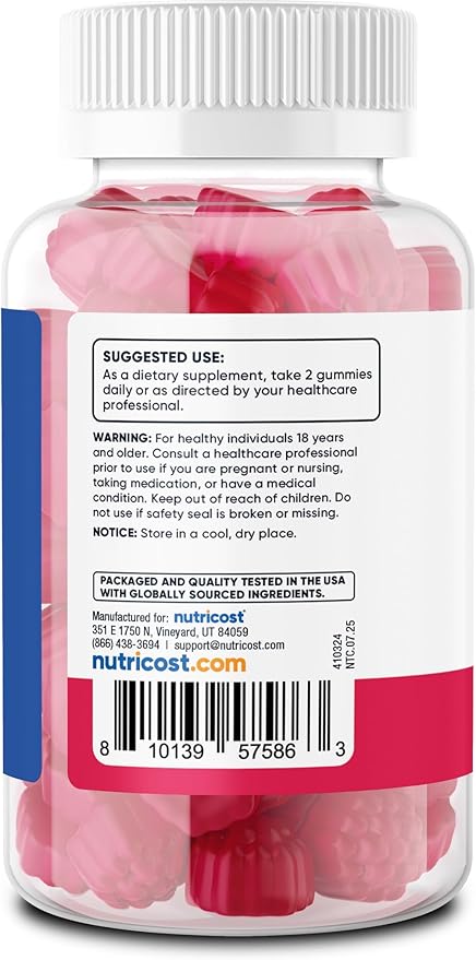 Nutricost Fiber Gummies (Berry Flavored) 60 Gummies - Dietary Fiber Supplement with Chicory Root, 6g per Serving, Vegan, 30 Servings