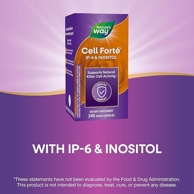 Nature's Way Cell Forté IP-6 & Inositol Immune Support Supplement with Calcium,Phosphorus,and Magnesium*,Gluten-Free,Vegan,240 Capsules (Packaging May Vary),(Pack of 2)