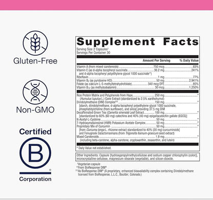 Metagenics EstroFactors - Estrogen Metabolism & Detox Support with Beta-Carotene, Curcumin & Phytonutrients - Supports Women's Health, Heart & Menopause Relief* - Non-GMO Gluten-Free - 60 Tablets