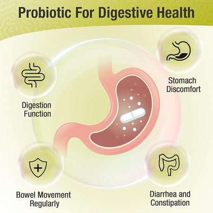 Ascuoli Probiotics for Women & Men - 300 Billion CFU, 24 Strains Probiotics + 15 Organic Herbs Blend, Daily Probiotic for Digestive Health, Immune, Gut, Bloating - 60 Capsule