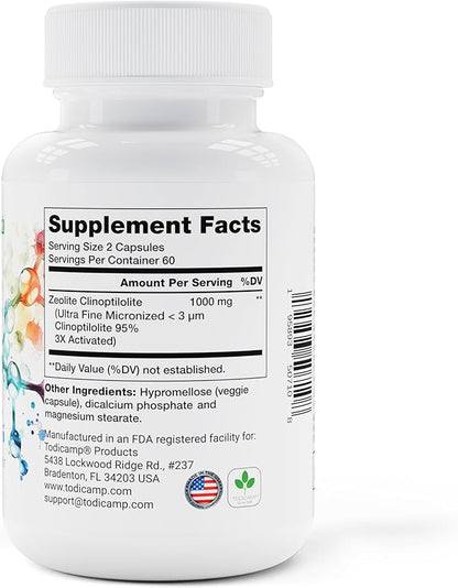 Zeolite Detox for Adults Sorbolit - Zeolite Capsules Binder Detox Cleanse - Zeolite Clinoptilolite for Deep Full Body Detox, Gut Cleanse, Cellular and Liver Detox