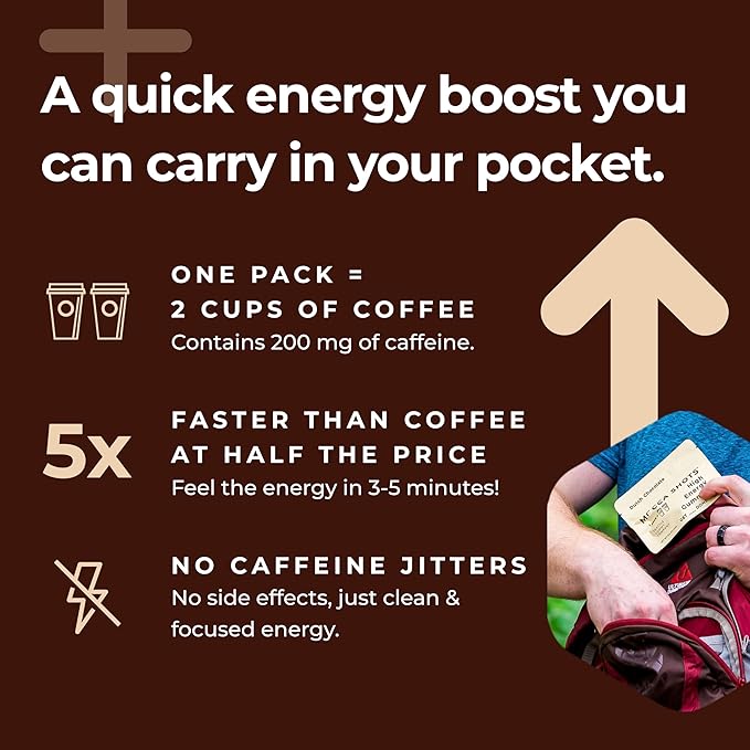 SGC Highest Concentration 100mg Caffeine per Gummy, 2 Gummies per Pack, 12-Pack Mocca Shots Dutch Chocolate Plant-Based Instant Energy with Herbal nootropics