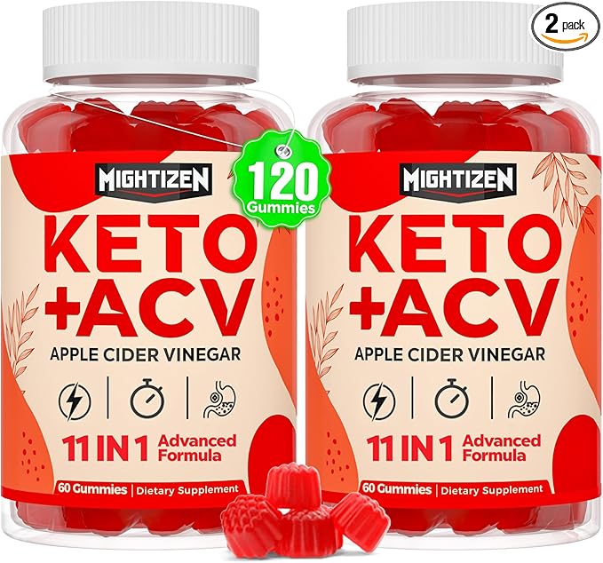 Apple Cider Vinegar Gummies, Max Strength Keto Acv Gummies with Green Tea, Probiotics, B12, B6, Keto Support, Apple Cider Vinegar with Mother for Detox & Cleanse, Digestion & Gut, Vegan, 120 Counts
