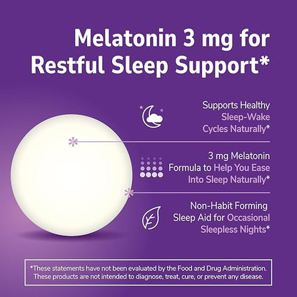 21st Century Melatonin 3 mg Tablets, 90 Count