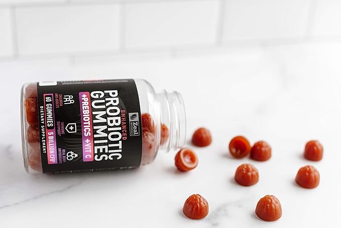 Probiotic Gummies for Adults and Kids (60 Count | 5 Billion CFU) w/Organic Berry Antioxidants & Vitamin C for Immune Support and Digestion gummy- Prebiotics and Probiotics for women Gummies