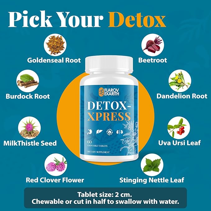 Canna Cleanse, Liver Detox & Repair Chewable Tablets, Milk Thistle Supplement, Fast-Acting Body Detox for Women & Men, Toxin Flush for Liver, Kidney, Digestion & Metabolism, 120 Tablets