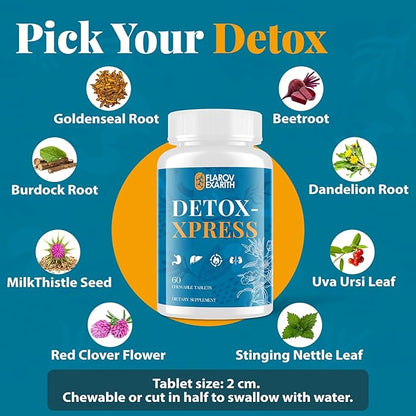Canna Cleanse, Liver Detox & Repair Chewable Tablets, Milk Thistle Supplement, Fast-Acting Body Detox for Women & Men, Toxin Flush for Liver, Kidney, Digestion & Metabolism, 120 Tablets