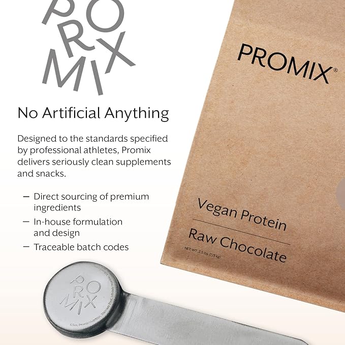 ProMix Nutrition Plant-Based Vegan Protein Powder, Raw Chocolate - Pea Protein & Vitamin B-12 - ­Post Workout Fitness & Nutrition Shakes, Smoothies, Baking & Cooking Recipes - 2.5 Pound (Pack of 2)