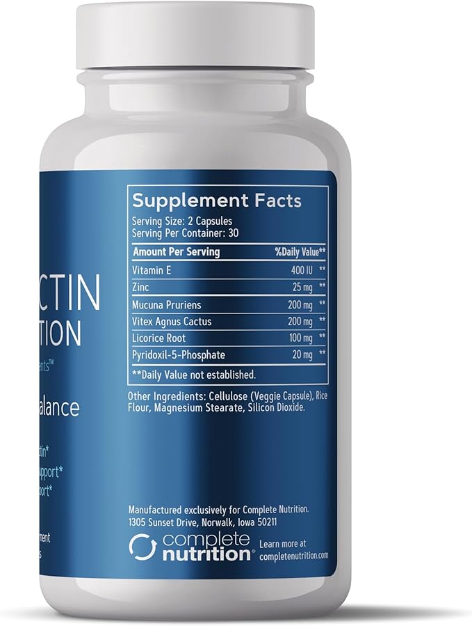 Prolactin Prevention, Prolactin Support Supplement, Inhibits Prolactin, Supports Dopamine, for Gynecomastia and Post Cycle Support, 60 Capsules