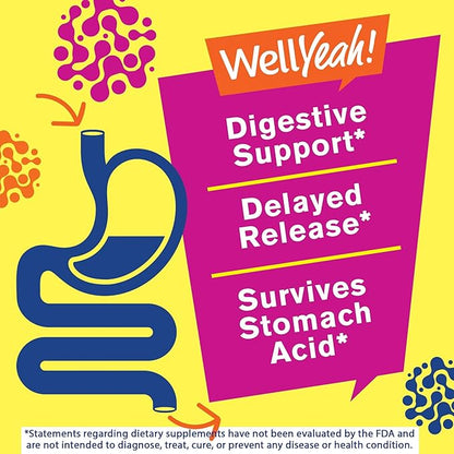 WellYeah Probiotics for Kids Gummies -10 Billion CFU - for Gut Health, Immune Health and Digestive Support - Berry Flavor Chewable Supplement - Vegan, Non GMO, Gluten Free Kids Probiotic -60 Gummies