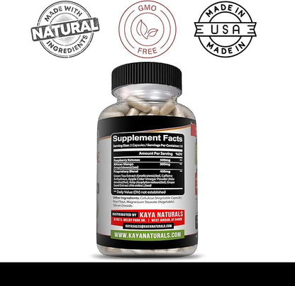 Kaya Naturals Keto Diet Raspberry Ketone - Weight Loss Supplement, Appetite Control, Boost Metabolism - 60 Count