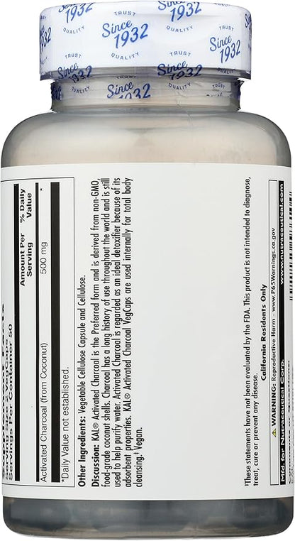 KAL Charcoal, 280 mg, 100 Capsules