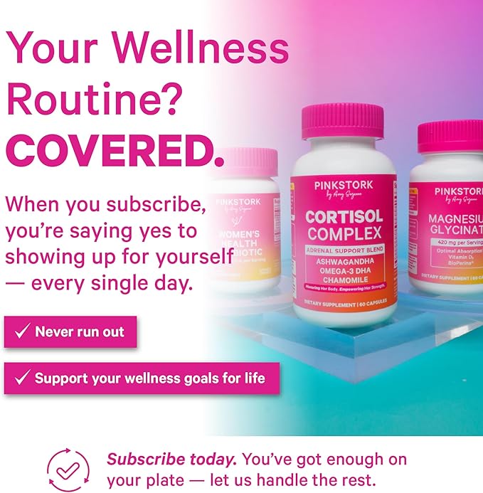 Pink Stork Women’s Health Probiotic, 50 Billion CFU | Clinically Studied Probiotics | Vaginal, Gut, Mood, & Hormone Balance | Yeast & Odor Support | Probiotic and Prebiotic Blend | 30 Vegan Capsules
