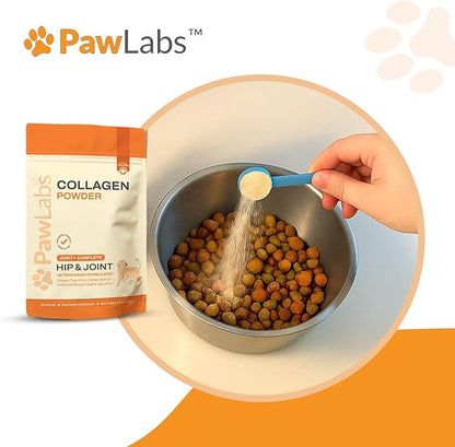 PawLabs Collagen Powder for Dogs - Collagen Type II from Chicken Sternum, Eggshell Membrane, Hyaluronic Acid, Vitamin E & C - Joint Health & Cartilage Support