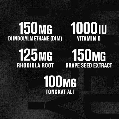 Jacked Factory Androsurge Estrogen Blocker for Men - Natural Testosterone Booster for Men & Estrogen Metabolizer with Tongkat Ali, DIM, Long Jack & More - Test Booster & Muscle Builder - 60 Count