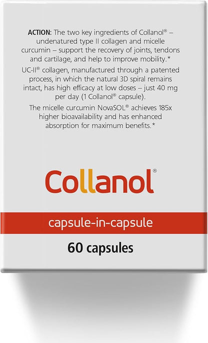 Innovation in The Care of Healthy Joints – Liquid Formula in a Double Capsule. 3D Collagen + Micelle Extract of Turmeric Roots 1 Capsule/Day. Laboratory Tested