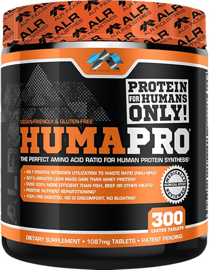 HumaPro Essential Amino Acid Formula | EAA Protein Supplement | Supports Muscle Recovery & Performance | Vegan, Gluten Free | | 300 Tablets / 60 Servings