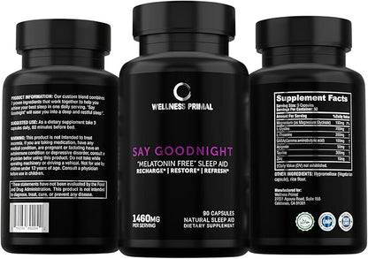Melatonin Free Sleep Aid Supplement for Longer, Restful Sleep & Stress Relief w/Magnesium, GABA, L-Glycine, L-Theanine, Apigenin, Taurine & Zinc (180 Vegan Capsules) (2)
