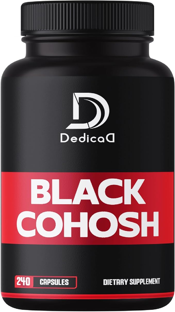 DEDICAD 1000mg Black Cohosh for Menopause Hot Flashes - 240 Capsules for 4-Month Supply - Support for Body Management, Women's Health & Immune System