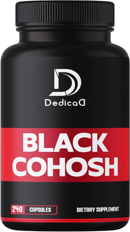 DEDICAD 1000mg Black Cohosh for Menopause Hot Flashes - 240 Capsules for 4-Month Supply - Support for Body Management, Women's Health & Immune System