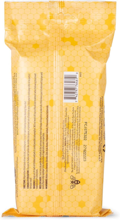 Burt's Bees for Pets Kitten Grooming Wipes with Buttermilk and Honey, Waterless Cat Bath Wipes for Face, Paws, Tail and Coat Cleaning, Gentle Bath Alternative for Indoor Felines, 50 Count